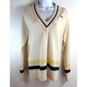 NWT Authentic Lacoste Sport Cashmere V Neck Sweater Size S
